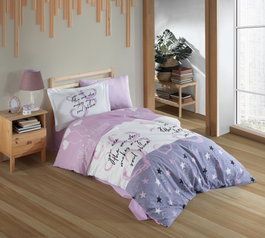 L'essentiel linge de maison Voyager - Lilac Juego de Funda de Edredón Individual